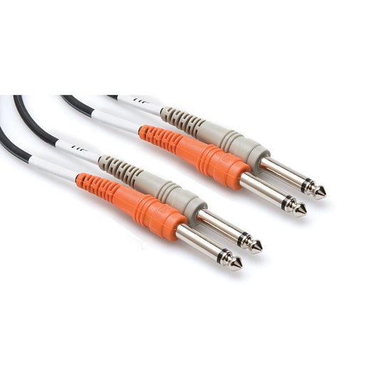 Hosa Dual Instrument Cable (1/4 Inch TS x 2), 3.3 Foot, 1 Meter
