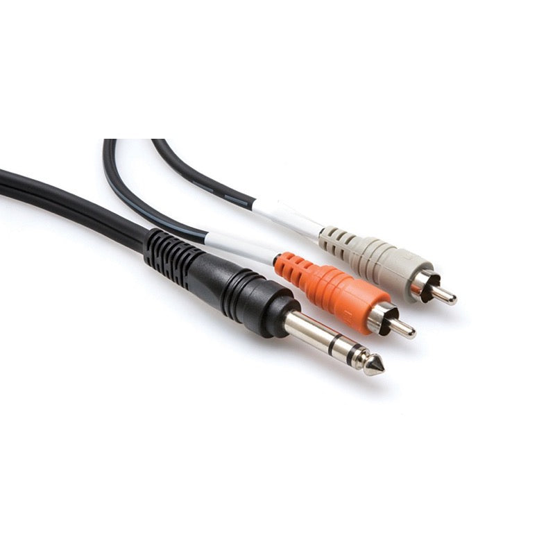 Hosa TRS 1/4 Inch TRS to Dual RCA Insert Cable, TRS-203, 3 Meter
