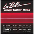 La Bella Deep Talkin Flatwound Stainless Steel Electric Bass Strings, 760FL, 43-104, Light