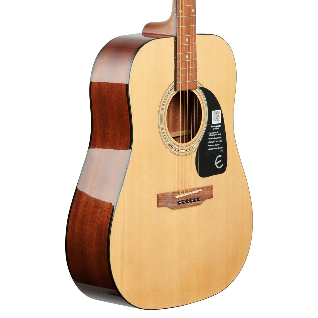Epiphone FT-100 Acoustic Guitar Player Pack (with Gig Bag), Natural