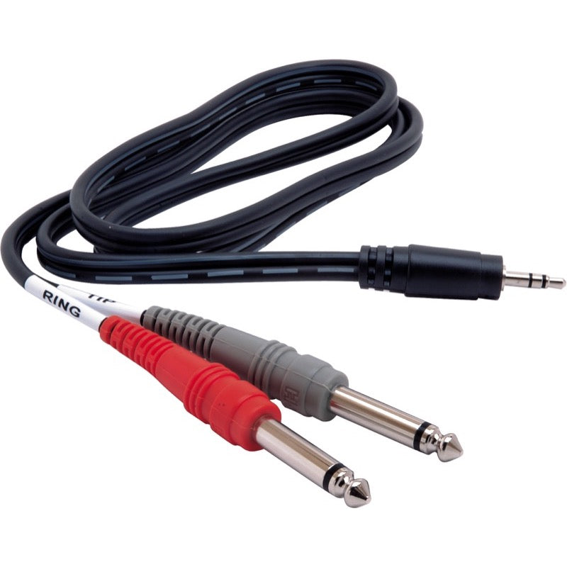 Hosa 1/8 Inch Stereo to Dual 1/4 Inch Mono Cable, CMP153, 3 Foot