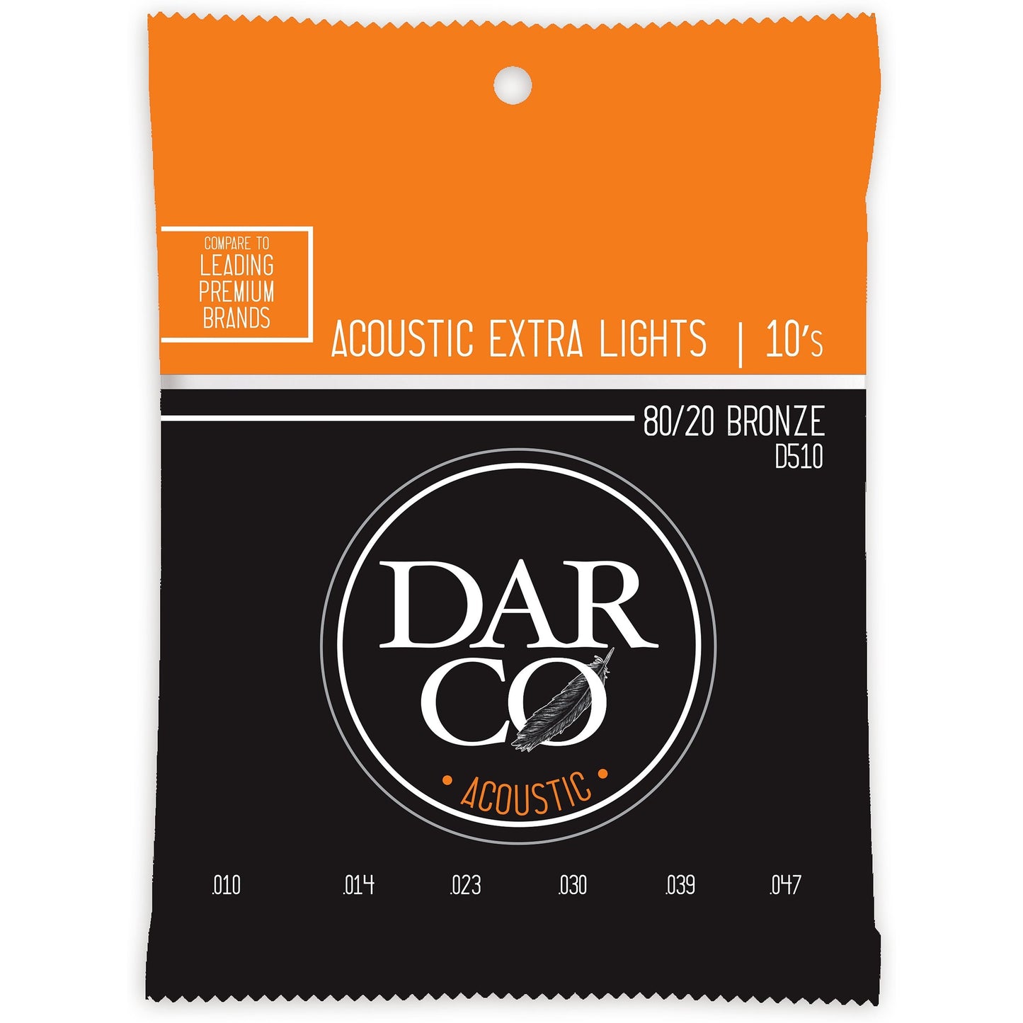 Darco D510 Extra Light 80/20 Bronze Acoustic Guitar Strings