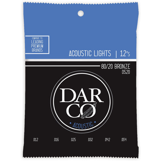 Darco D520 Light 80/20 Bronze Acoustic Guitar Strings