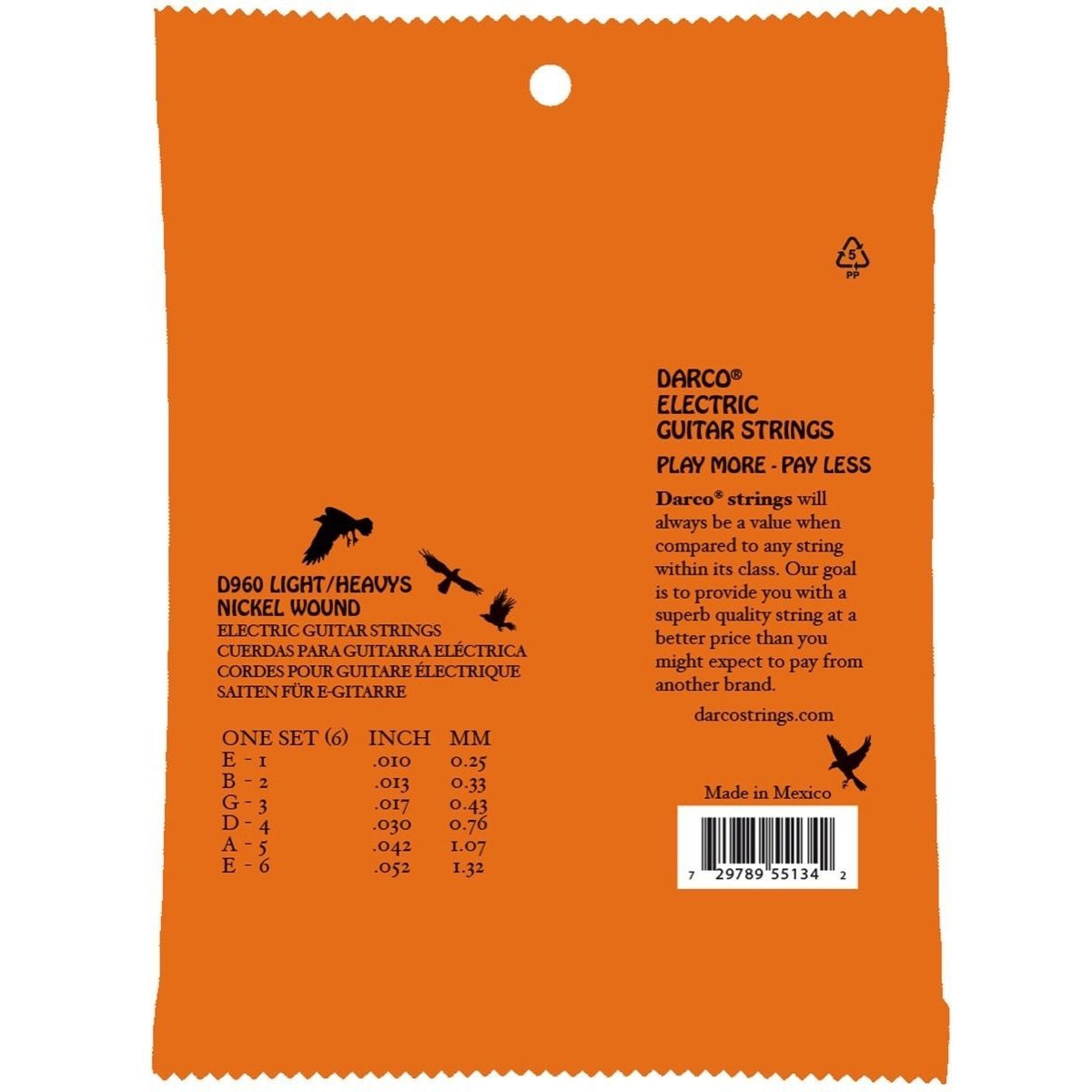 Darco D960 Light/Heavy Nickel Electric Guitar Strings