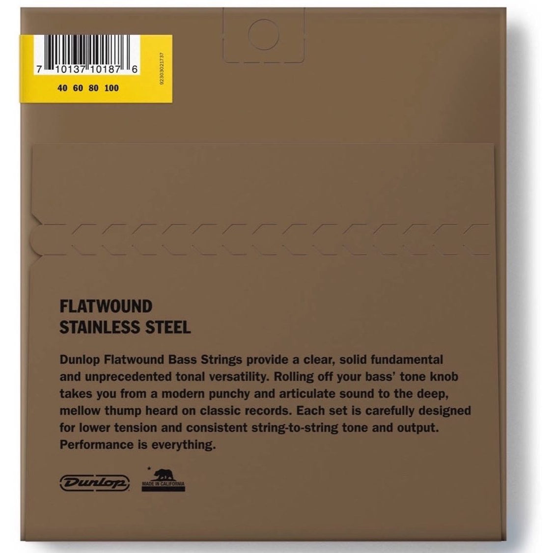 Dunlop Flatwound Stainless Steel Electric Bass Strings (Medium Scale), 40-100