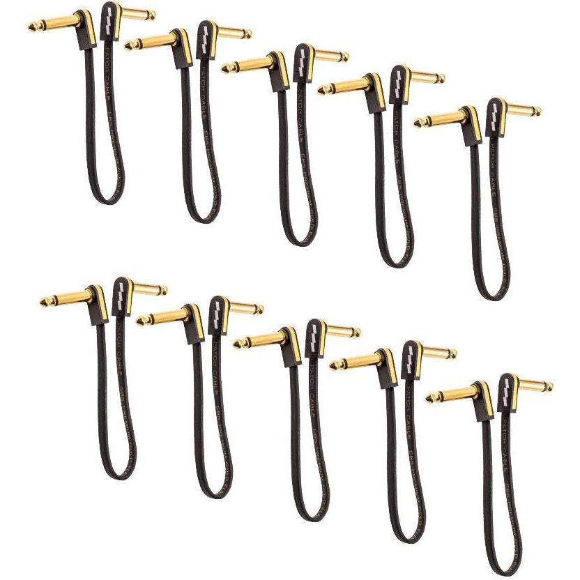 EBS Premium Gold Flat Patch Cable, 10-Pack, 18cm