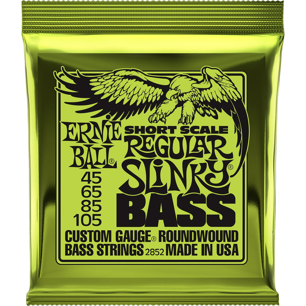 Ernie Ball Regular Slinky Nickel Wound Short Scale Electric Bass Strings 45-105 Gauge