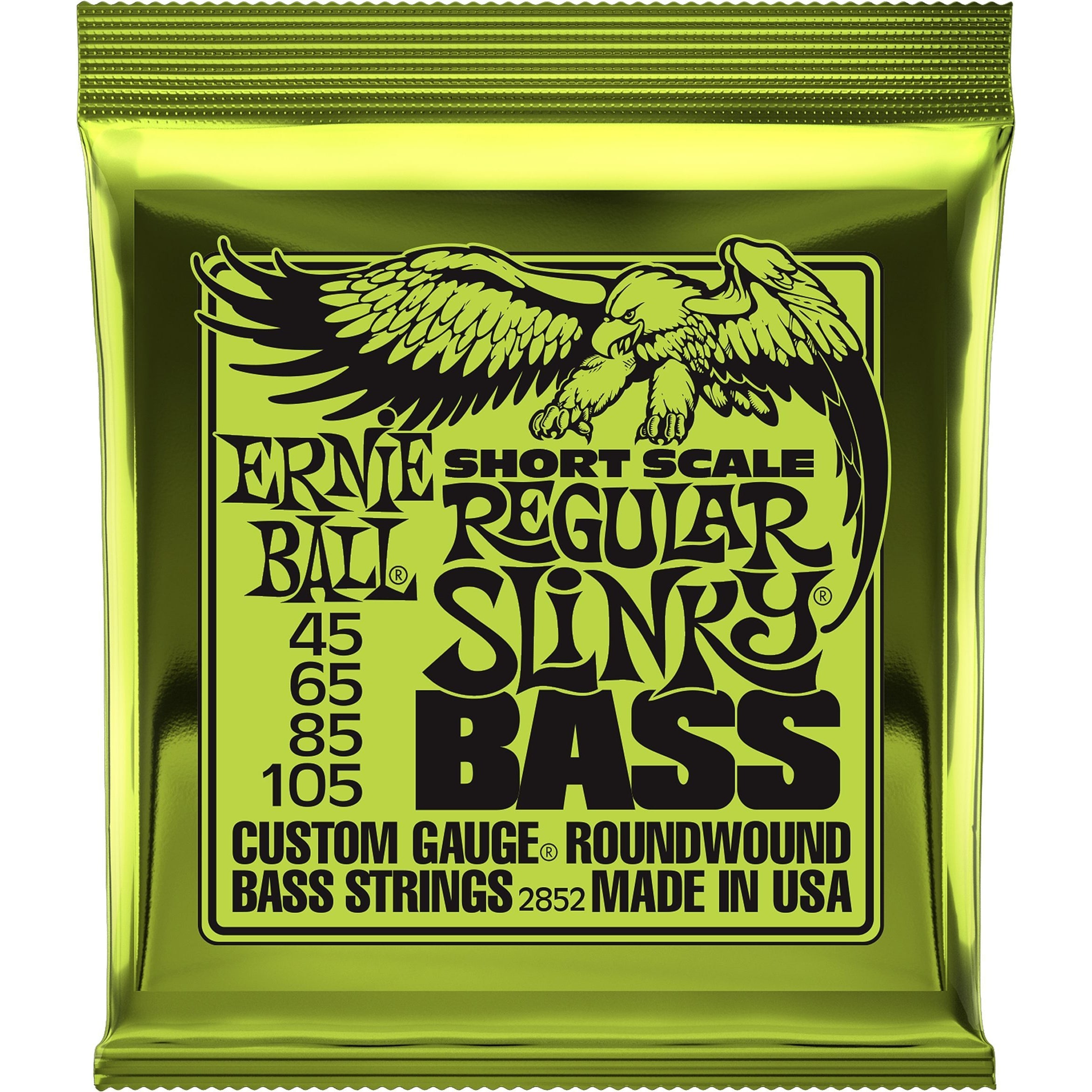 Ernie Ball Regular Slinky Nickel Wound Short Scale Electric Bass Strings 45-105 Gauge