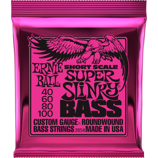 Ernie Ball Super Slinky Nickel Wound Short Scale Electric Bass Strings, 40-100