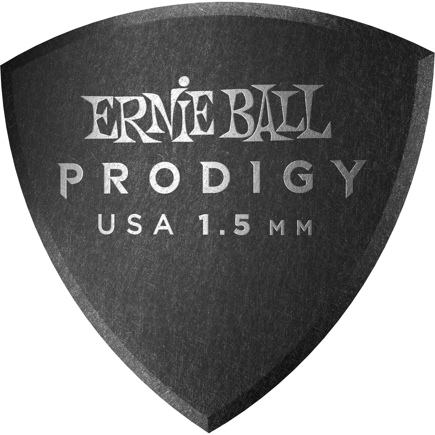 Ernie Ball Prodigy Large Shield Guitar Picks (6-Pack), Black, 1.5mm