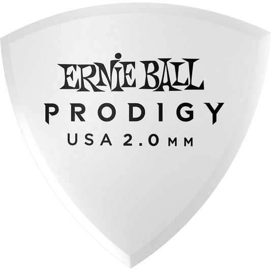 Ernie Ball Prodigy Shield Guitar Picks (6-Pack), White, 2.0mm
