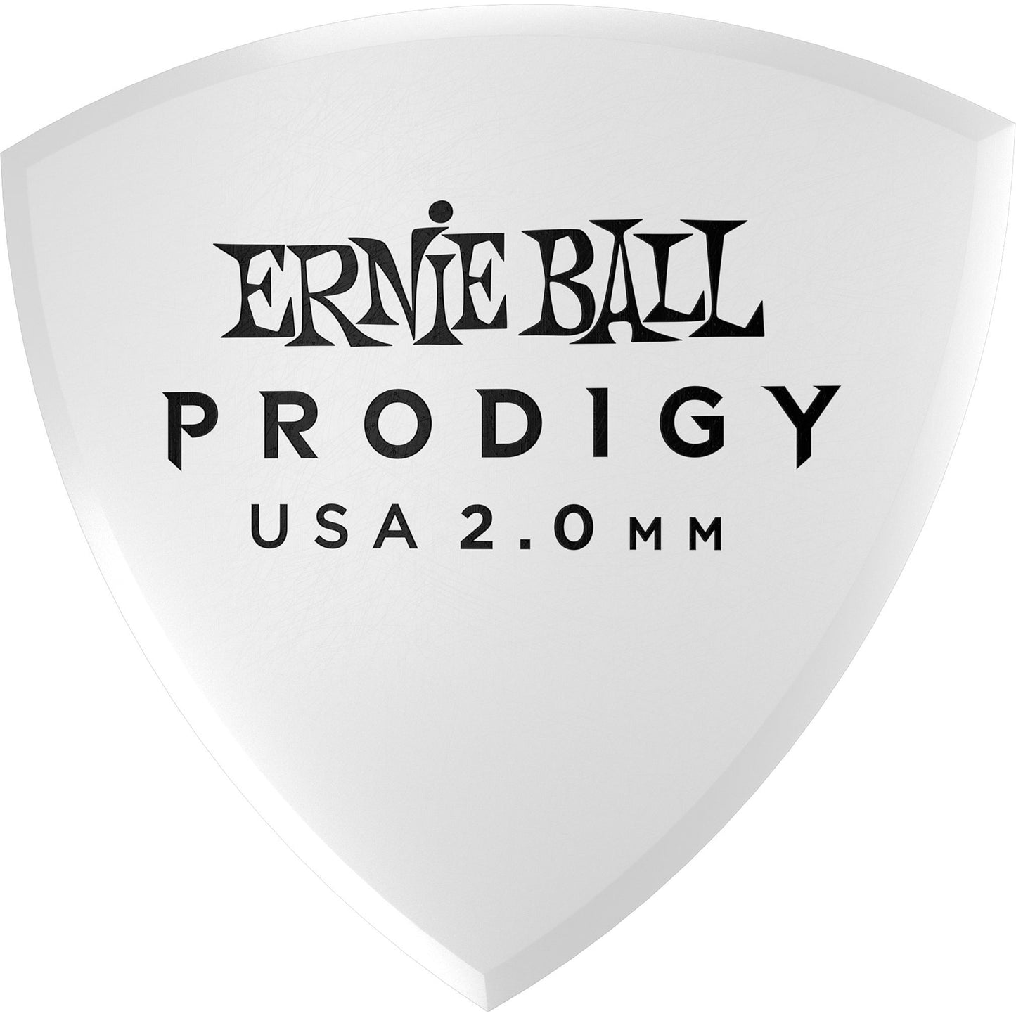 Ernie Ball Prodigy Large Shield Guitar Picks (6-Pack), White, 2.0mm