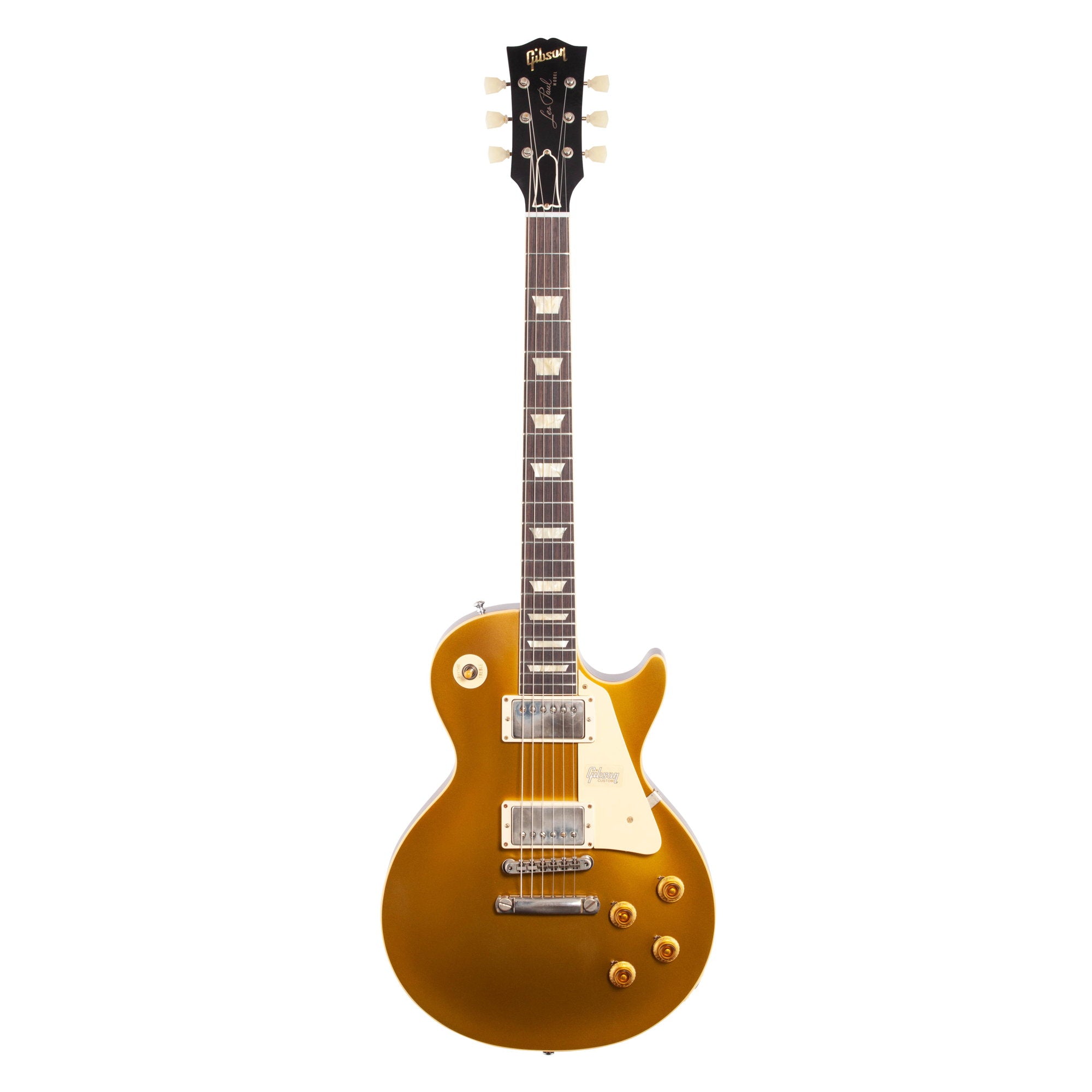 Gibson Custom 57 Les Paul Standard Goldtop VOS Electric Guitar, Gold Top with Dark Back