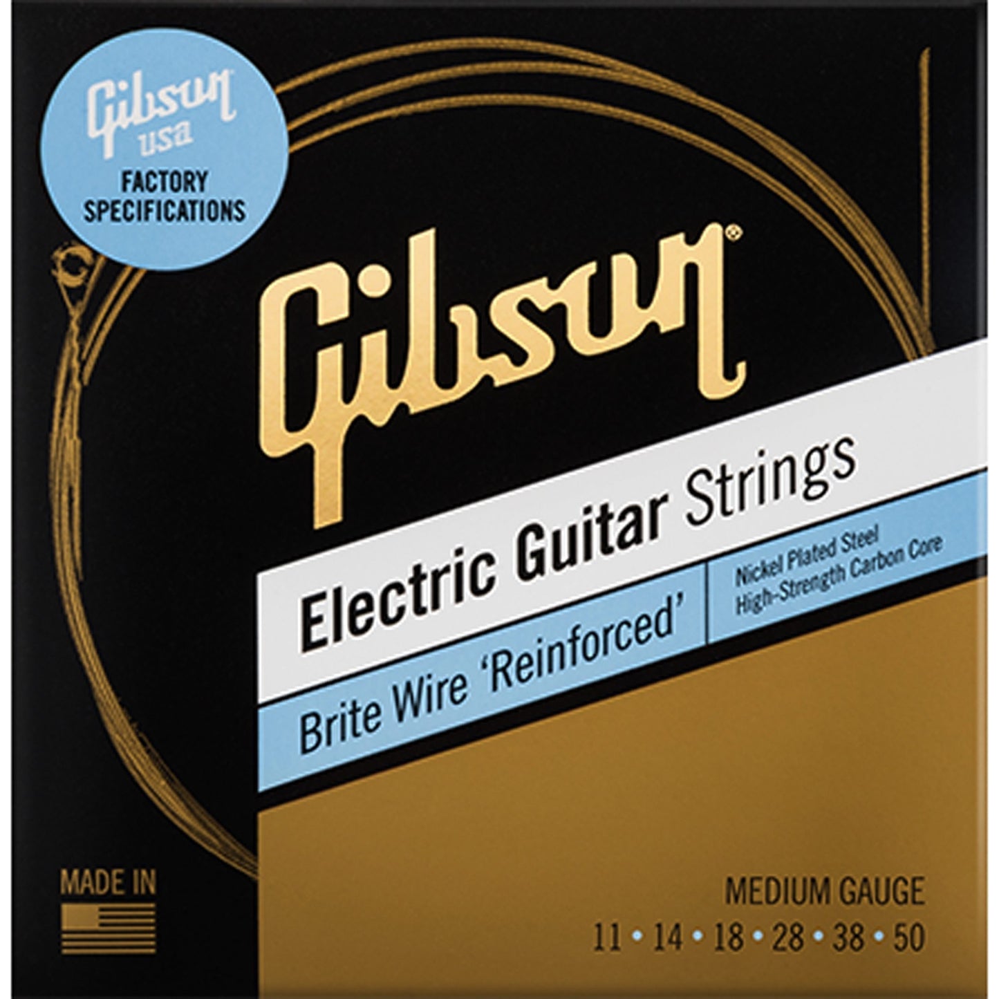 Gibson Brite Wire Reinforced Electric Guitar Strings, Medium