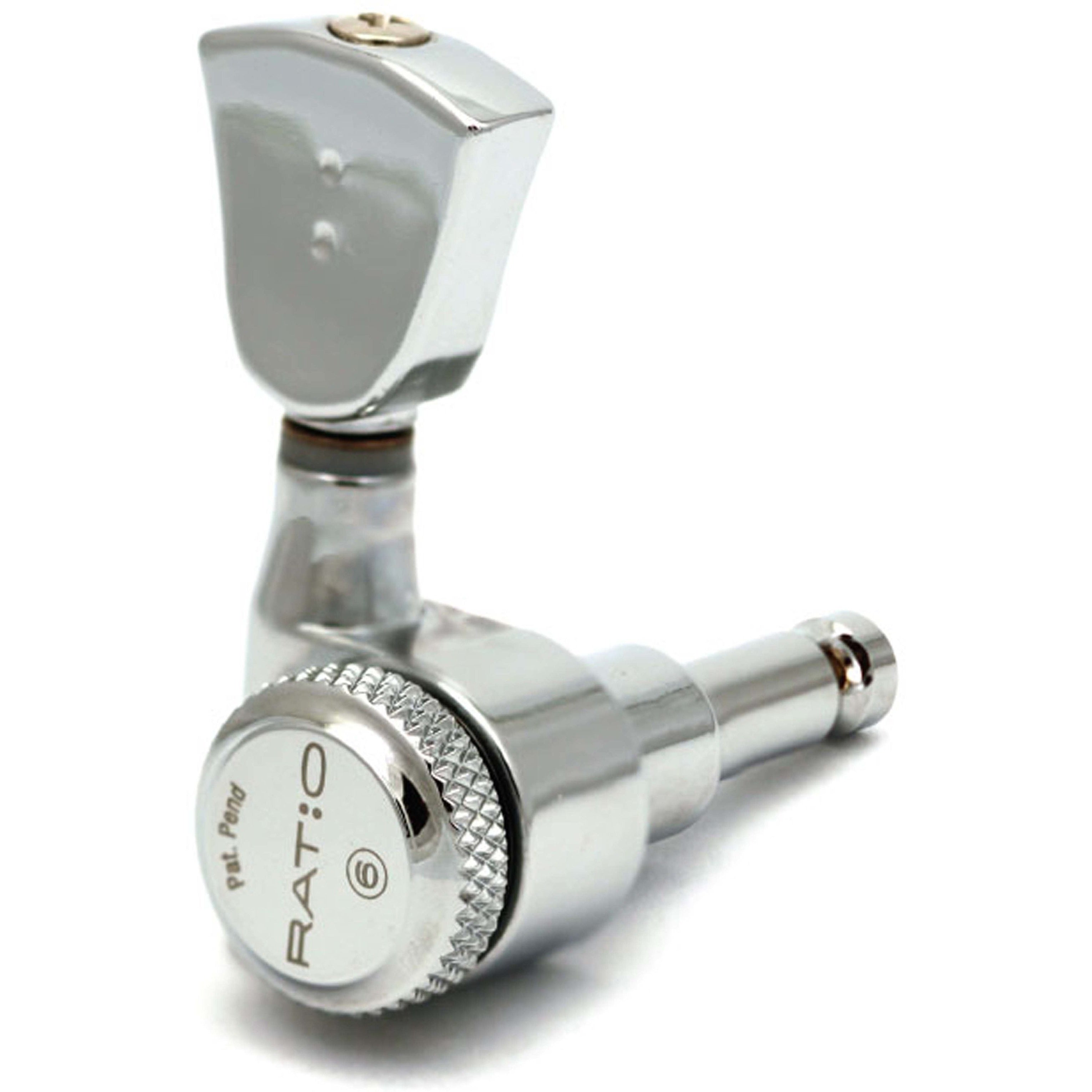 Graph Tech Ratio Locking Guitar Tuners (3+3), Vintage Chrome