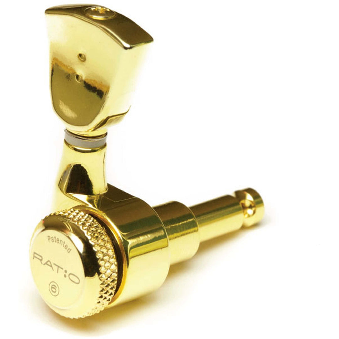 Graph Tech Ratio Locking Guitar Tuners (3+3), Vintage Gold