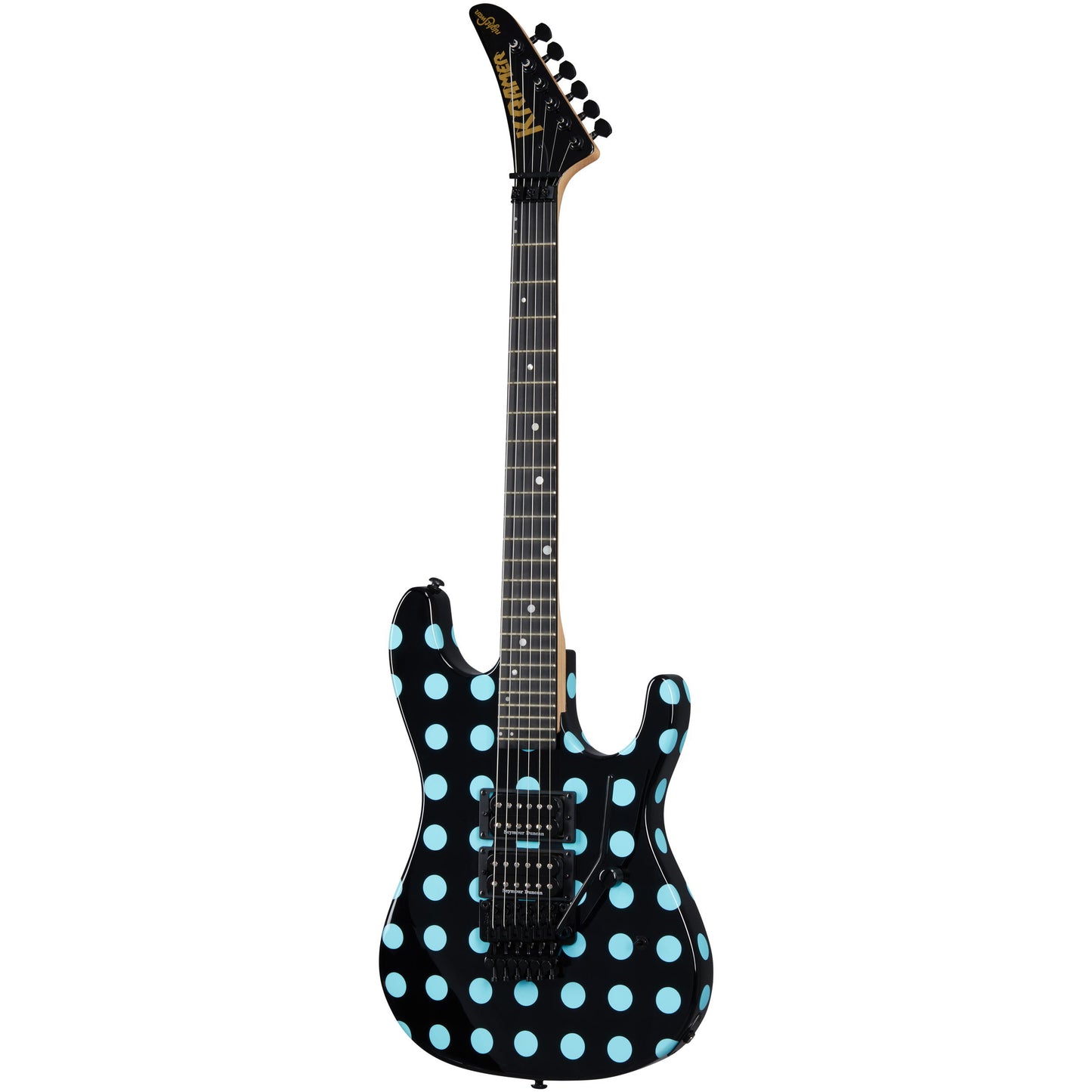 Kramer Nightswan Electric Guitar, Black with Blue Polka Dots