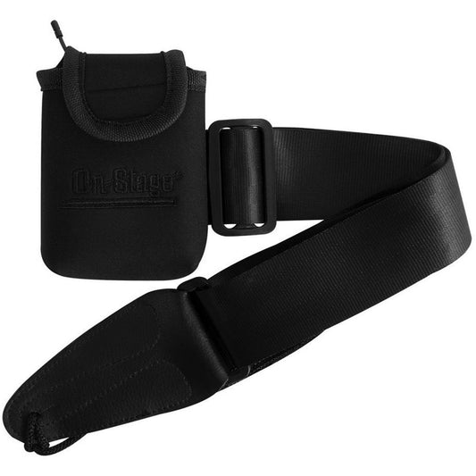 On-Stage MA1335 Guitar Strap with Wireless Transmitter Pouch