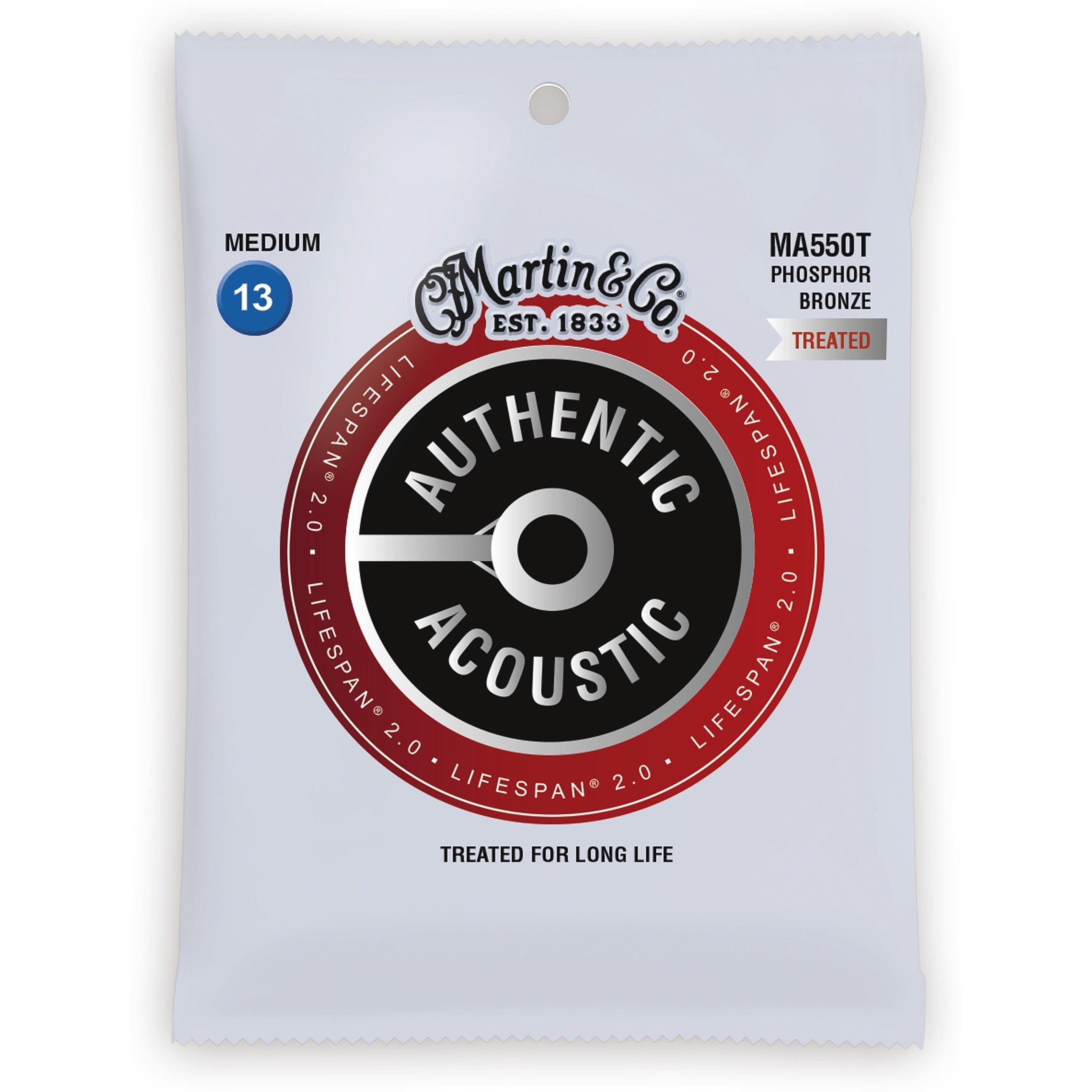 Martin MA550T Authentic Lifespan 2.0 Treated Phosphor Bronze Medium Acoustic Guitar Strings