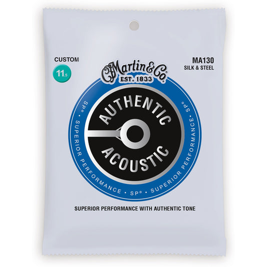Martin Authentic SP Silk and Steel Acoustic Guitar Strings, MA130