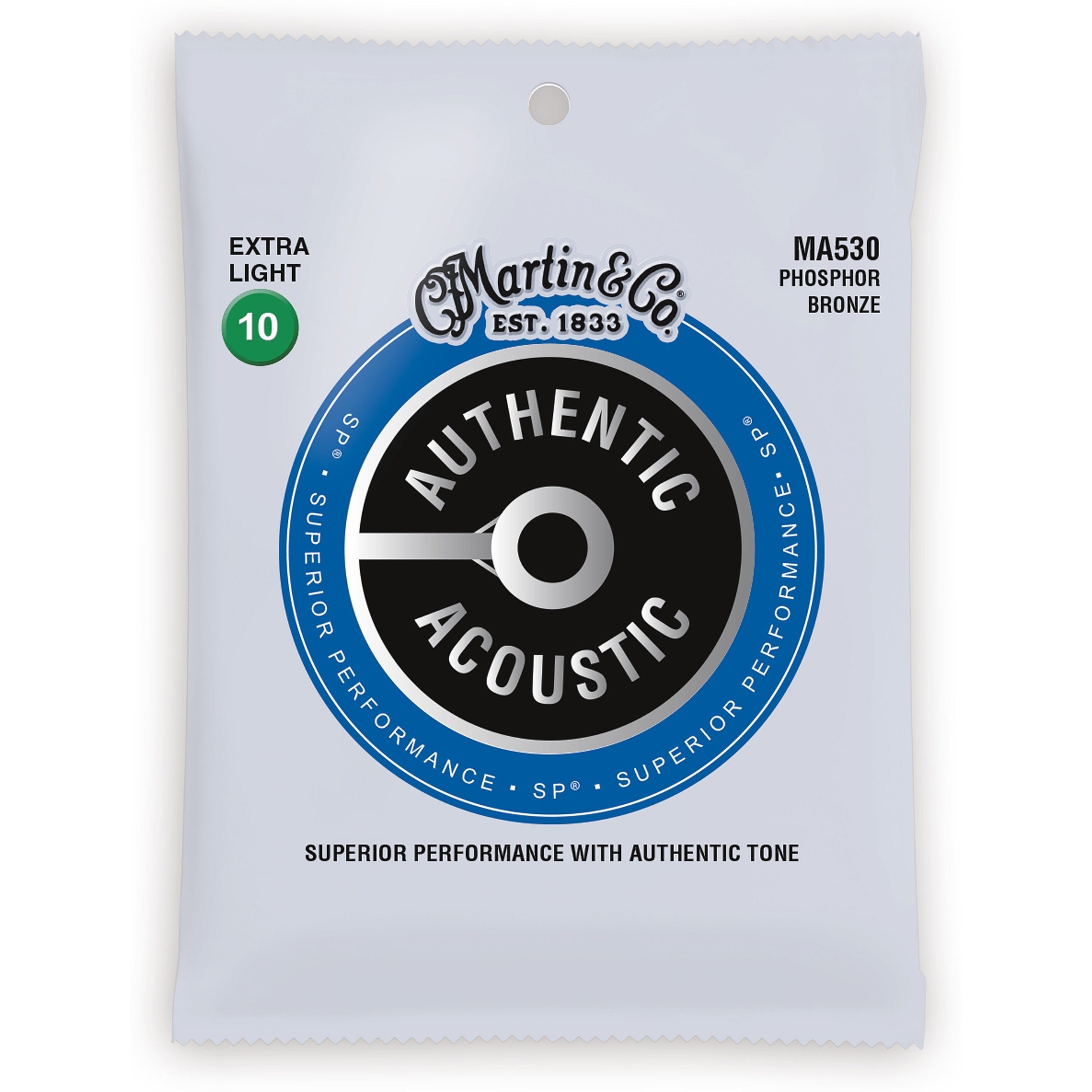 Martin MA530 Authentic SP Phosphor Bronze Extra Light Acoustic Guitar Strings