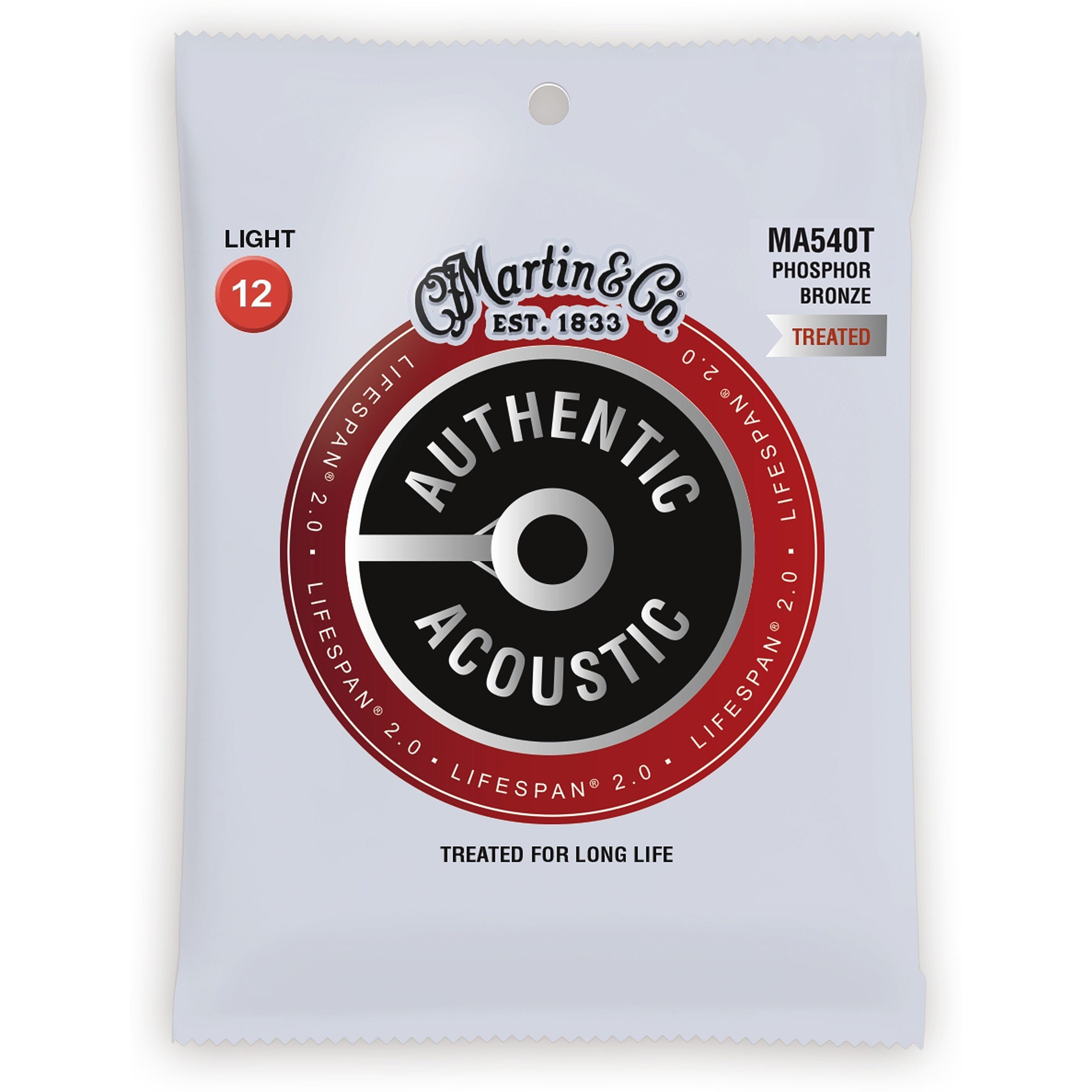 Martin MA540T Authentic Lifespan 2.0 Treated Phosphor Bronze Light Acoustic Guitar Strings
