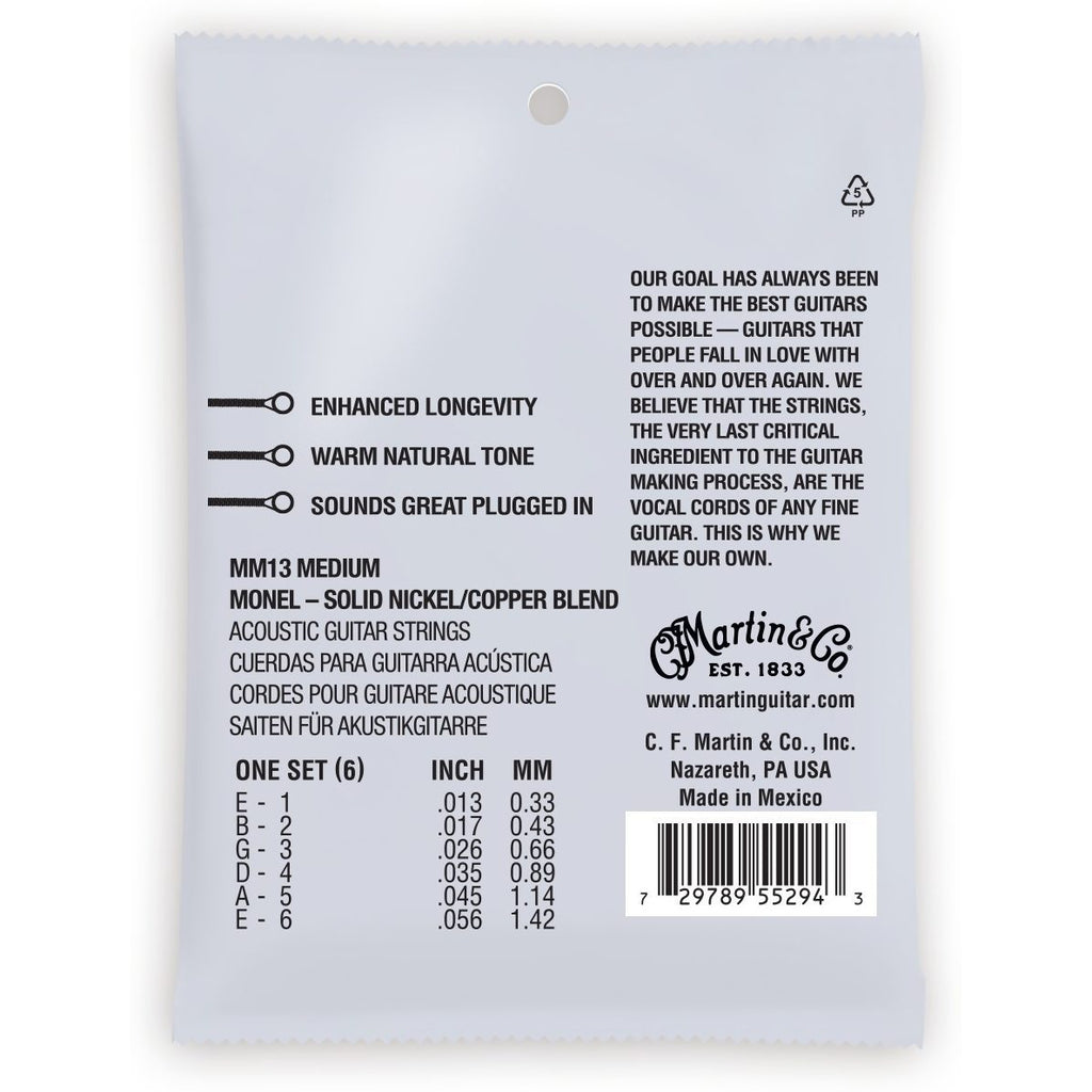 Martin MM13 Retro Monel Medium Acoustic Guitar Strings