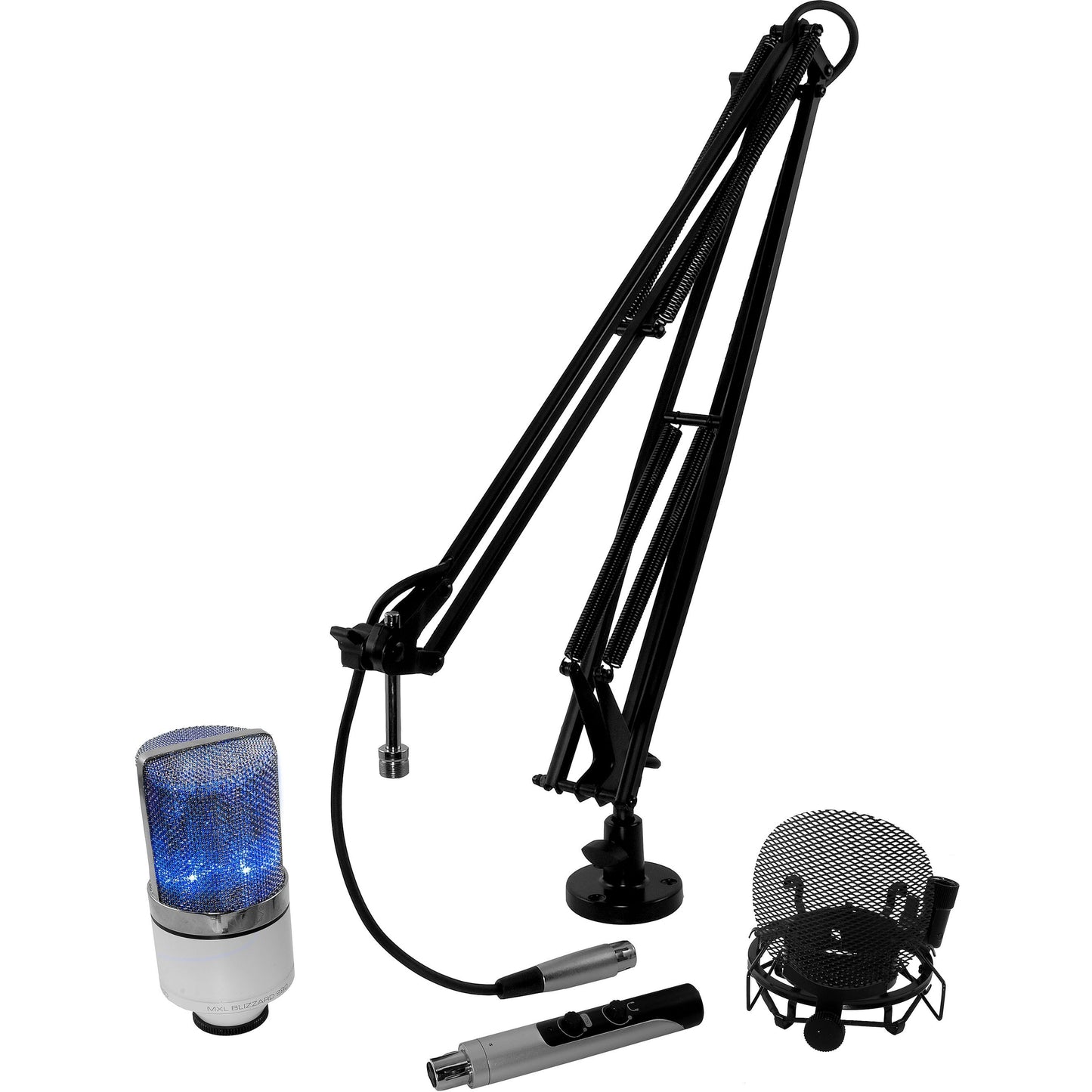 MXL OverStream Pro Bundle with 990 Microphone and XLR-to-USB Interface, Blizzard