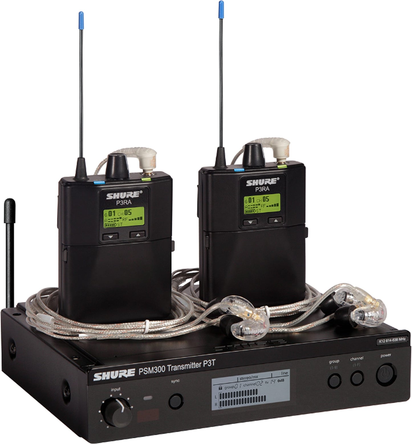 Shure PSM 300 Twin Pack PRO Wireless In-Ear Monitor IEM System with SE215 Earphones, Band G20