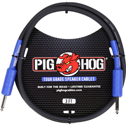Pig Hog 1/4 Inch Speaker Cable, 3 Foot