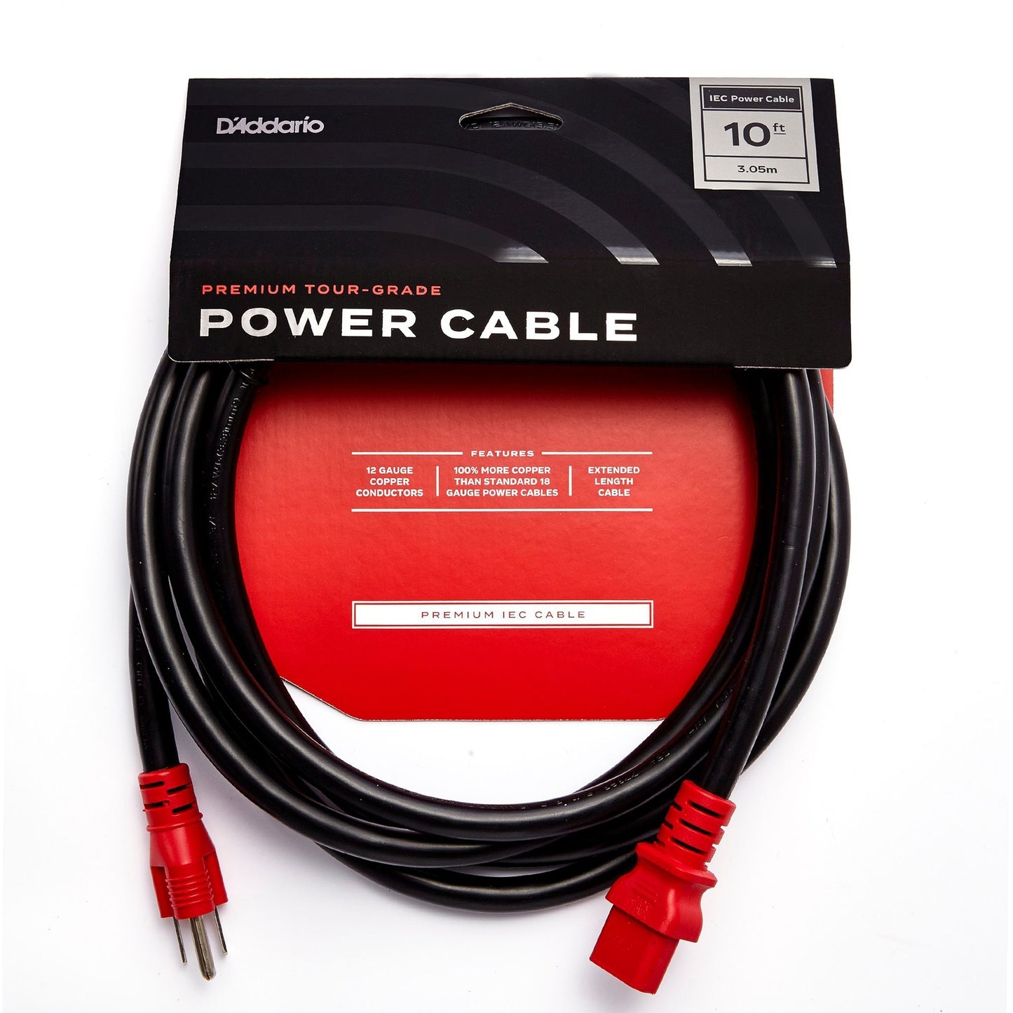 D'Addario PW-IECB-10 IEC to NEMA Plug Power Cable