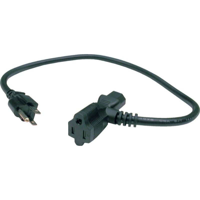 Hosa PWD-401 Multi-Head Daisy Chain IEC Power Cable, 1 Foot