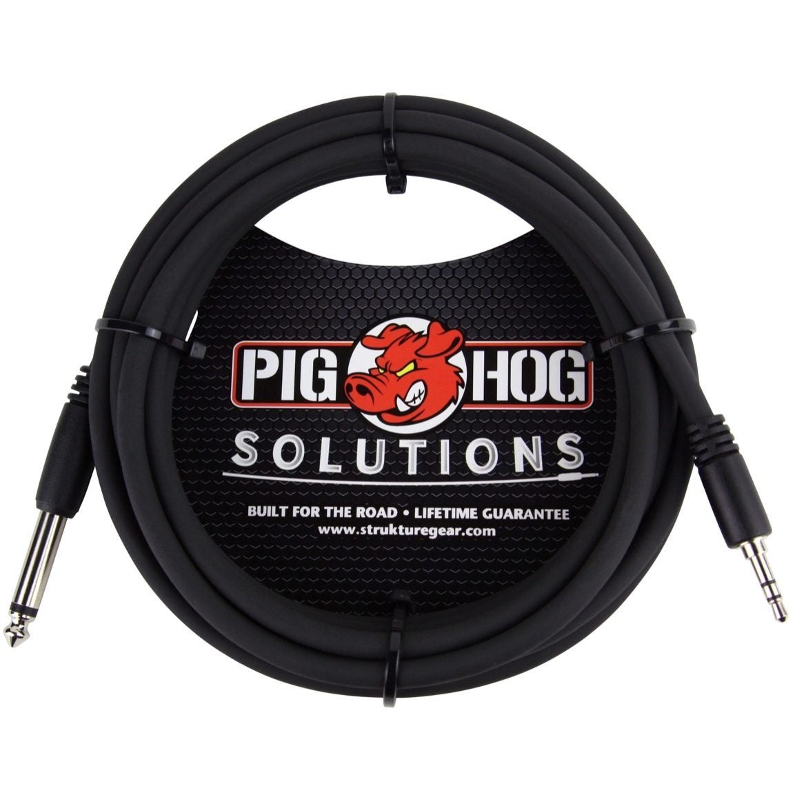 Pig Hog 1/4 Inch TS (Male) to 3.5mm (Male) Adaptor Cable, 10 Foot
