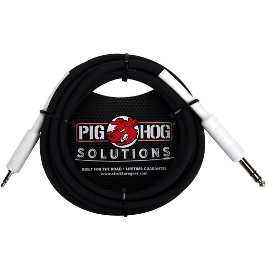 Pig Hog PX48J6 1/4 Inch TRS (Male) to 3.5mm (Male) Adaptor Cable, 3 Foot