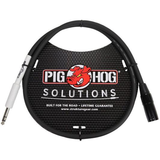 Pig Hog XLR (Male) to 1/4 Inch TRS (Male) Adaptor Cable, 3 Foot