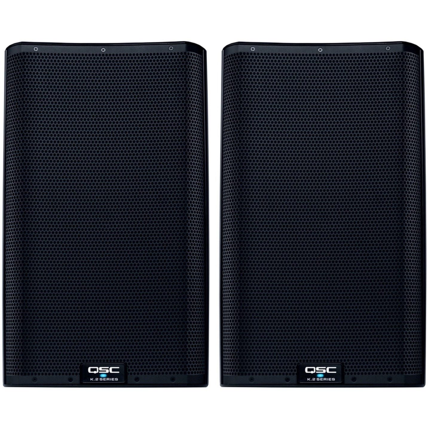 QSC K12.2 Powered Loudspeaker (2000 Watts, 1x12 Inch), Pair with Totes