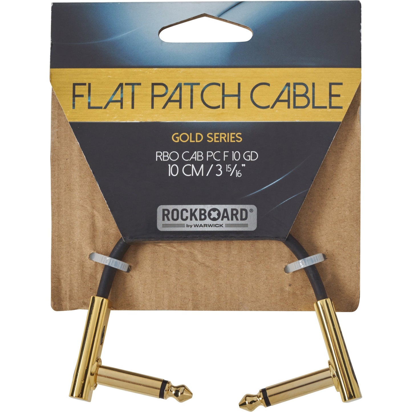 RockBoard Gold Series Flat Patch Cable, Black, 3.94 Inch / 10 cm