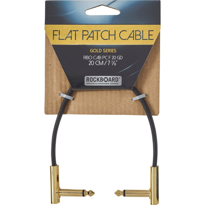 RockBoard Gold Series Flat Patch Cable, Black, 7.87 Inch / 20 cm