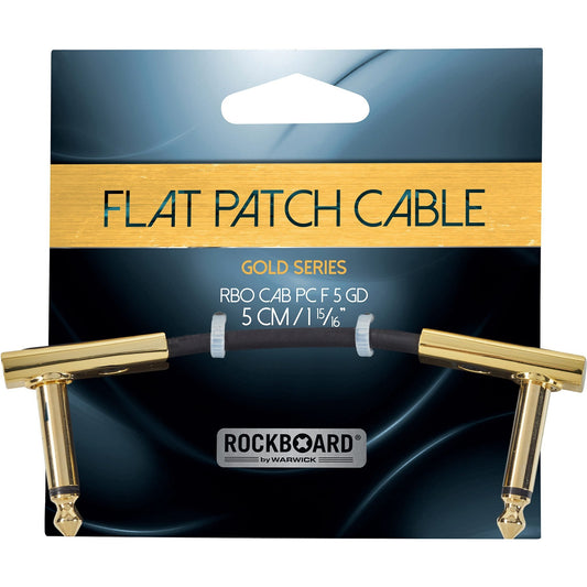 RockBoard Gold Series Flat Patch Cable, Black, 1.97 Inch / 5 cm