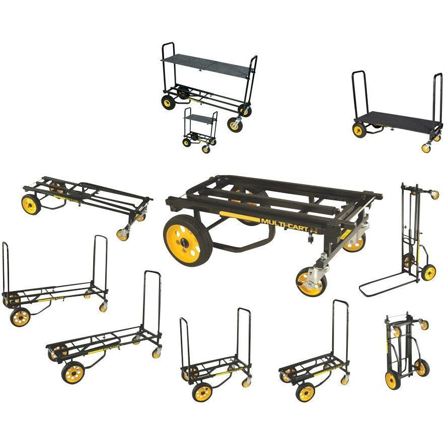RocknRoller Multi-Cart Equipment Cart with R-Trac Wheels, R10RT, with RocknRoller RSD10 Decking System