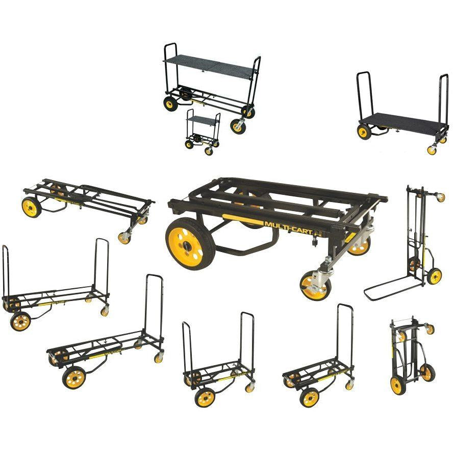 RockNRoller Multi-Cart Equipment Cart with R-Trac Wheels, R10RT, with RocknRoller RSD10 Decking System