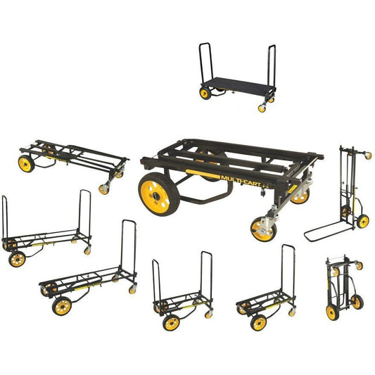 RocknRoller Multi-Cart Equipment Cart with R-Trac Wheels, R12RT, with RocknRoller RSD10 Decking System