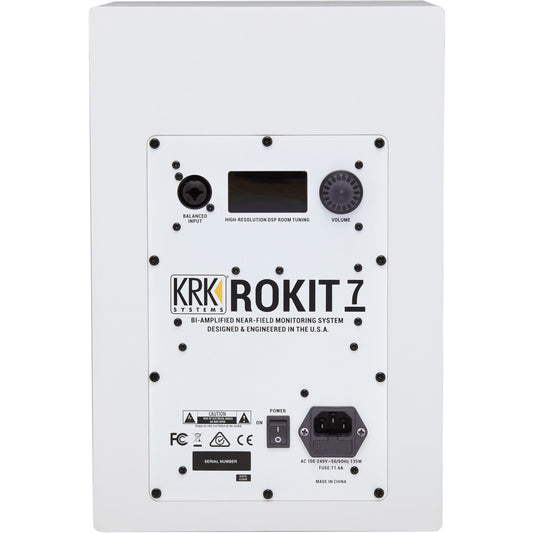 KRK RP7G4 Rokit 7 Generation 4 Powered Studio Monitor, White, Single Speaker
