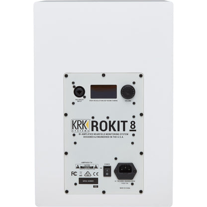 KRK RP8G4 Rokit 8 Generation 4 Powered Studio Monitor, White, Single Speaker