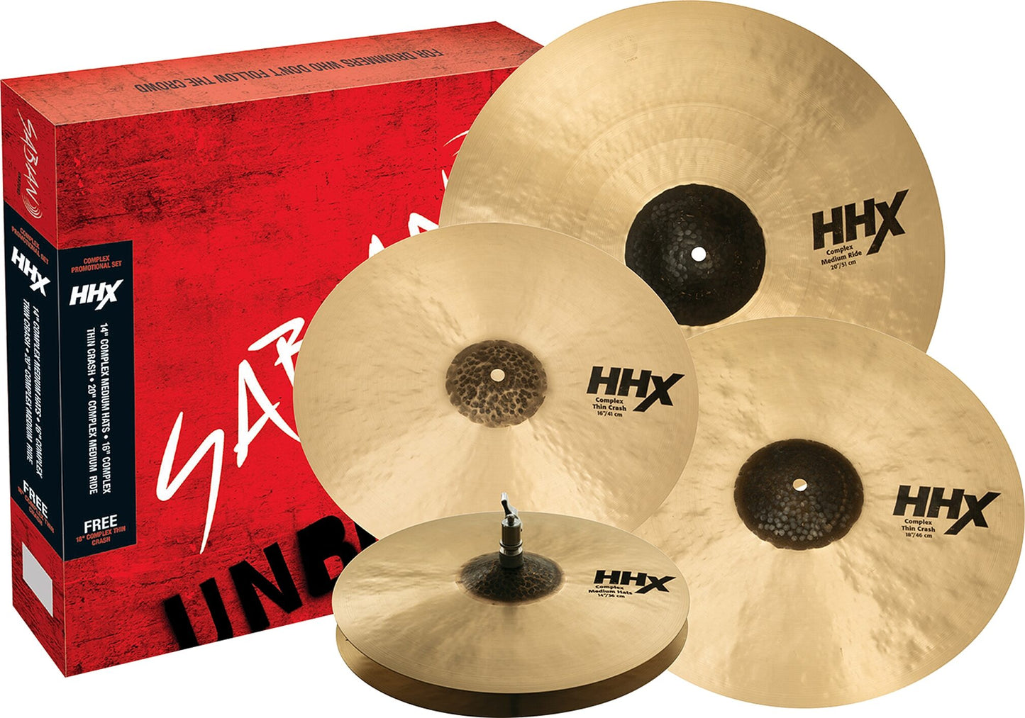 Sabian HHX Complex Performance Cymbal Pack, with 18 Inch Cymbal