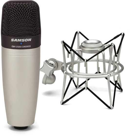 Samson C01 Large-Diaphragm Studio Condenser Microphone, with SP01 Shockmount