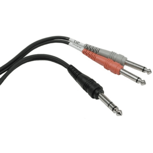 Hosa Insert Cable (Stereo 1/4 Inch TRS to Two Mono 1/4 Inch TS), STP202, 6.6 Foot, 2 Meter