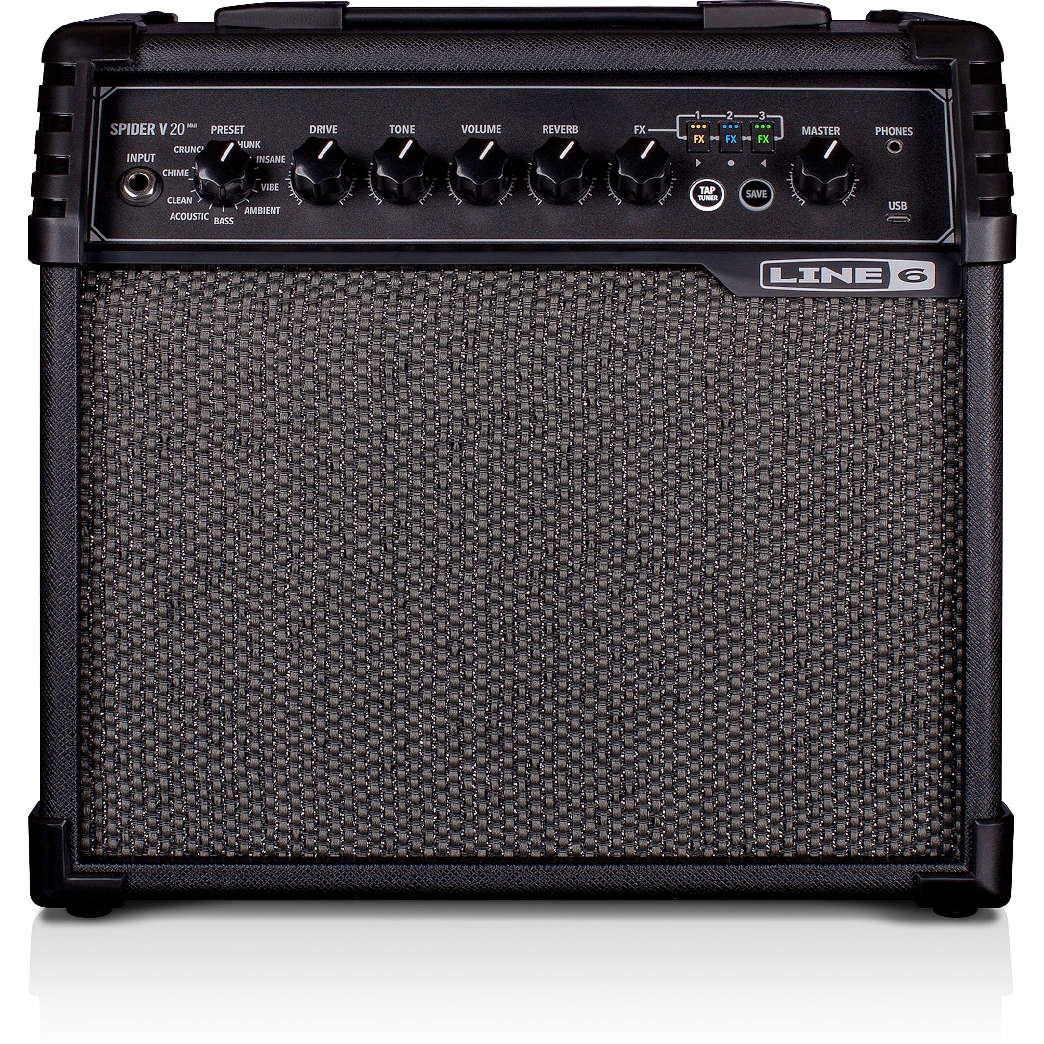 Line 6 Spider V 20 MkII Guitar Combo Amplifier (20 Watts, 1x8 Inch)