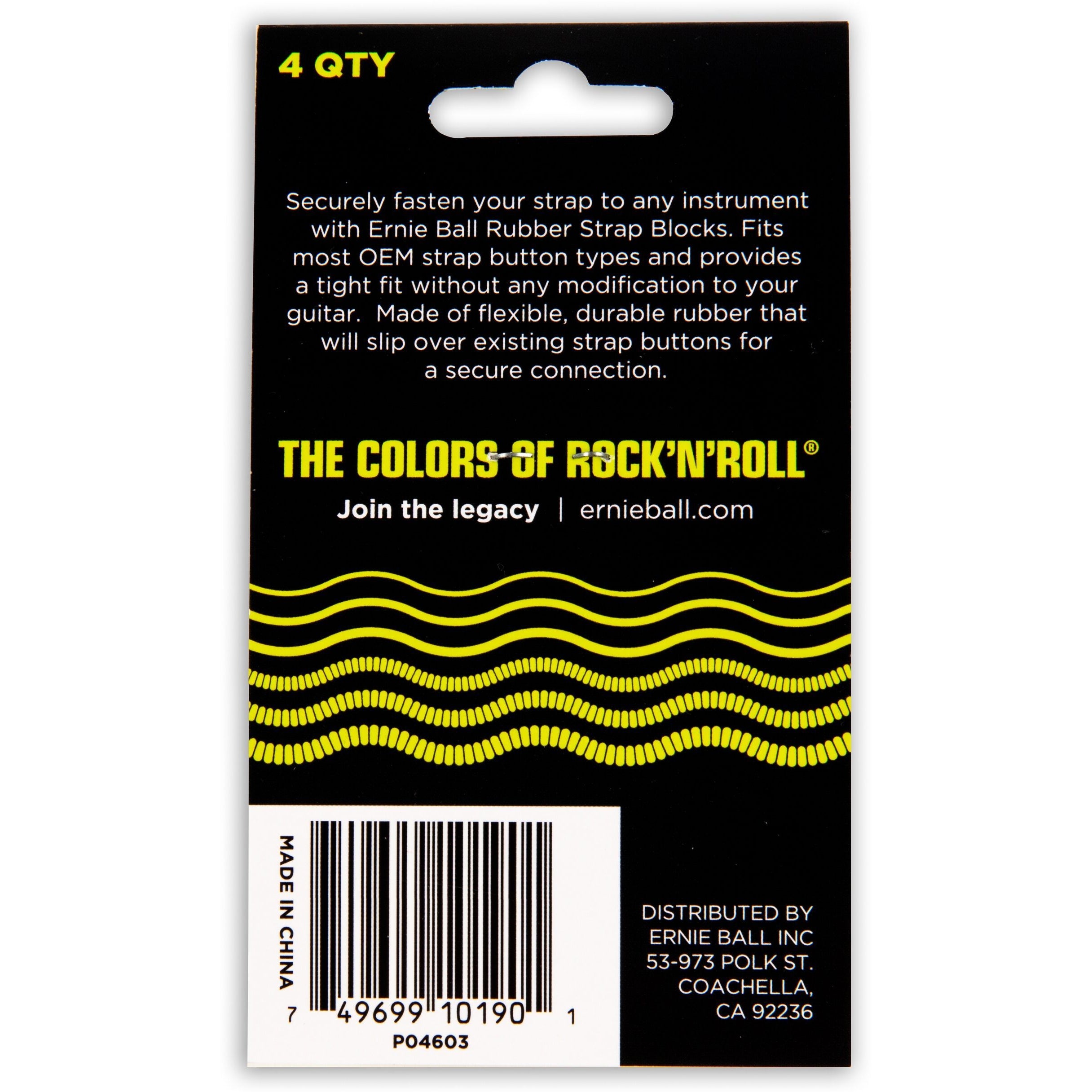 Ernie Ball P04603 Strap Blocks Black and Red 4 Pack