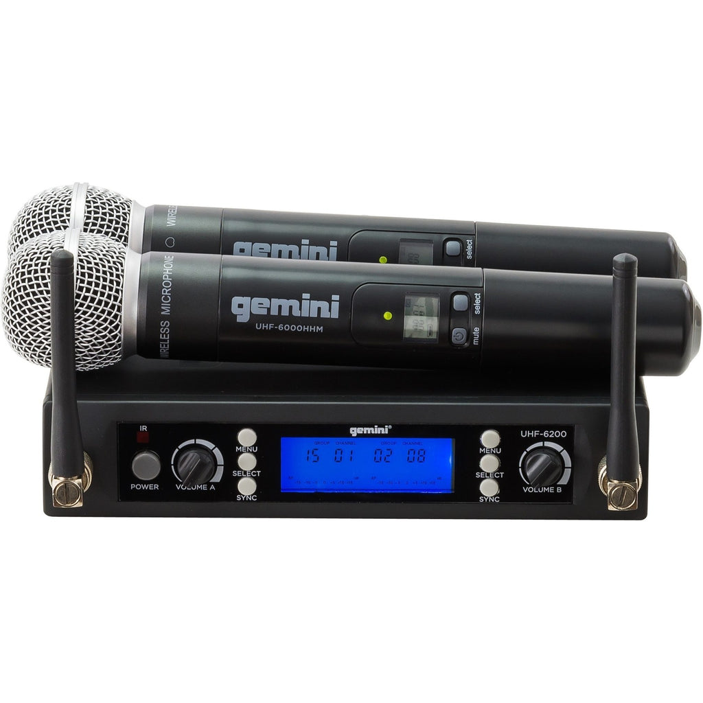 Gemini UHF 6200M Dual Wireless Handheld Microphone System